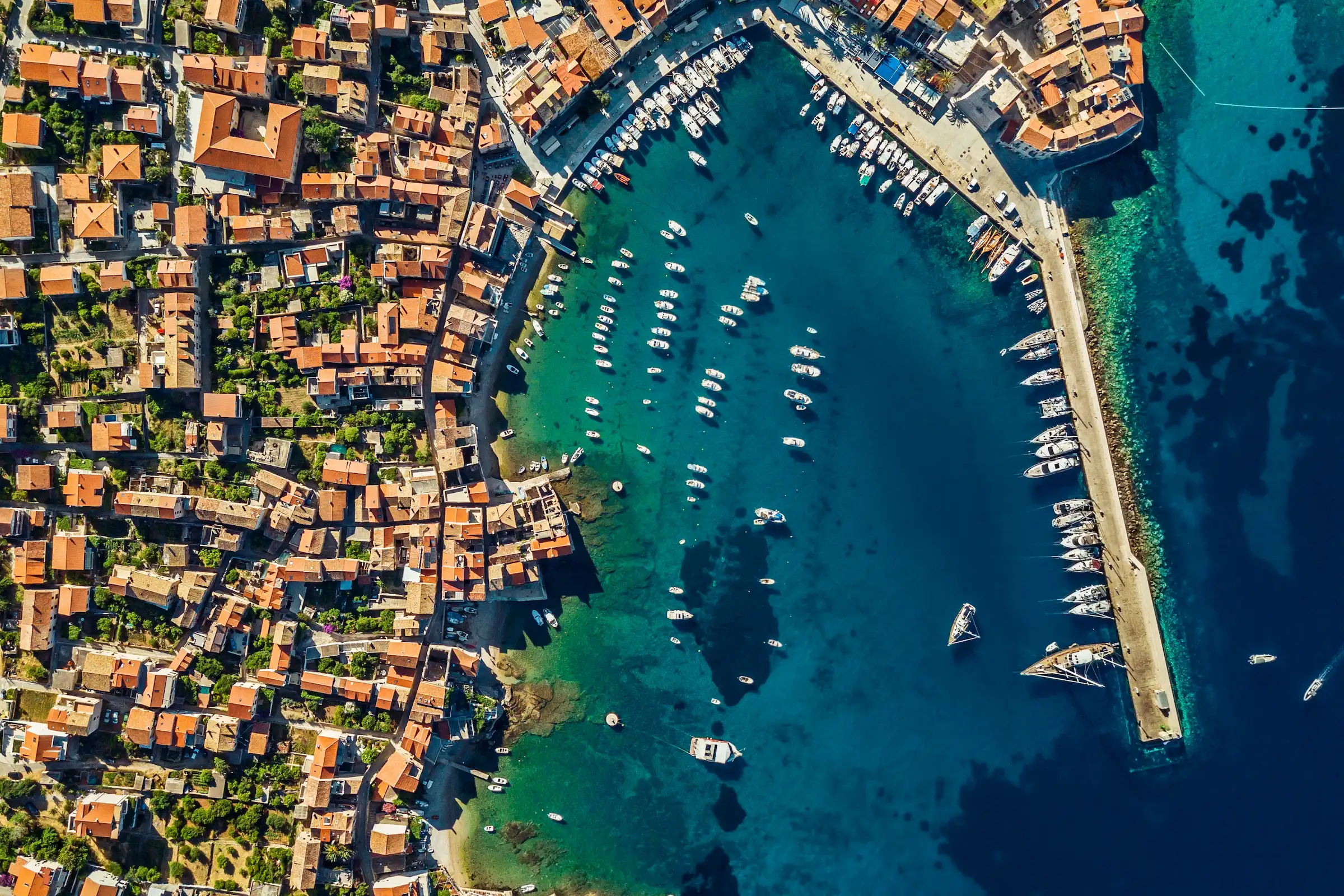 Aerial view of Dubrovnik Croatia harbour and old town — luxury Croatia travel with Eventra Bespoke