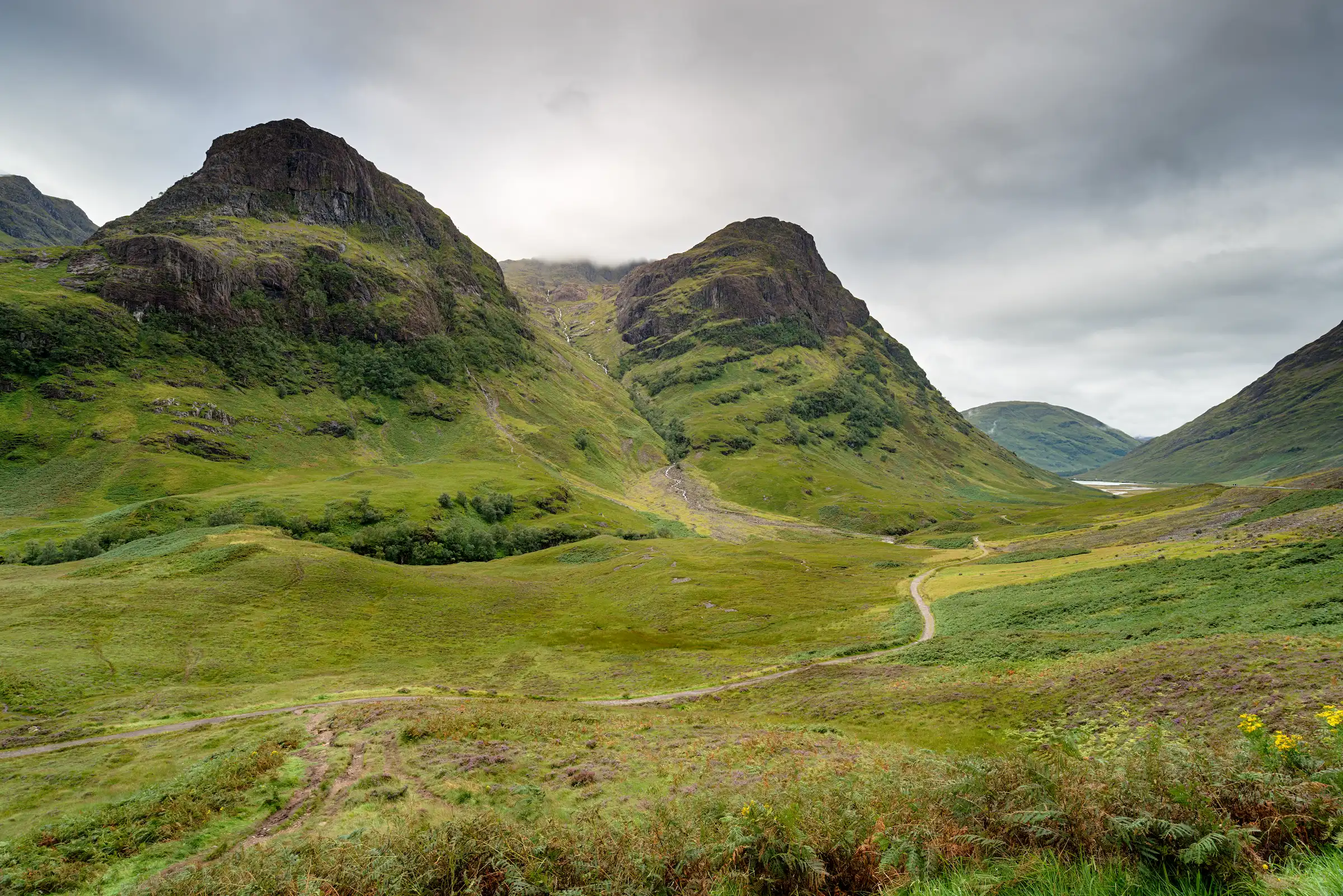 Lush green Glencoe mountains in Scotland