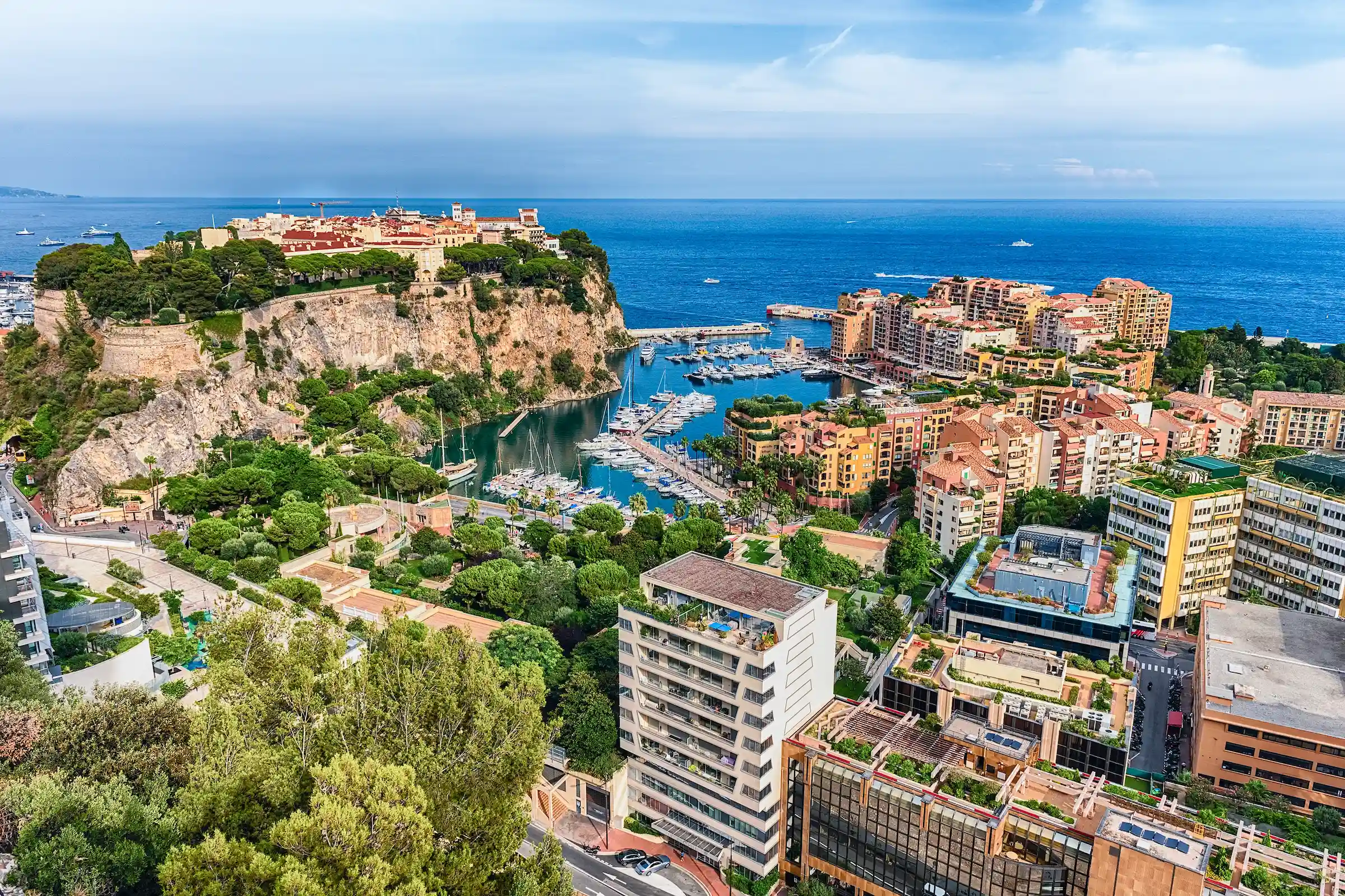 Aerial view of Monaco harbour — Formula 1 and sports hospitality with Eventra