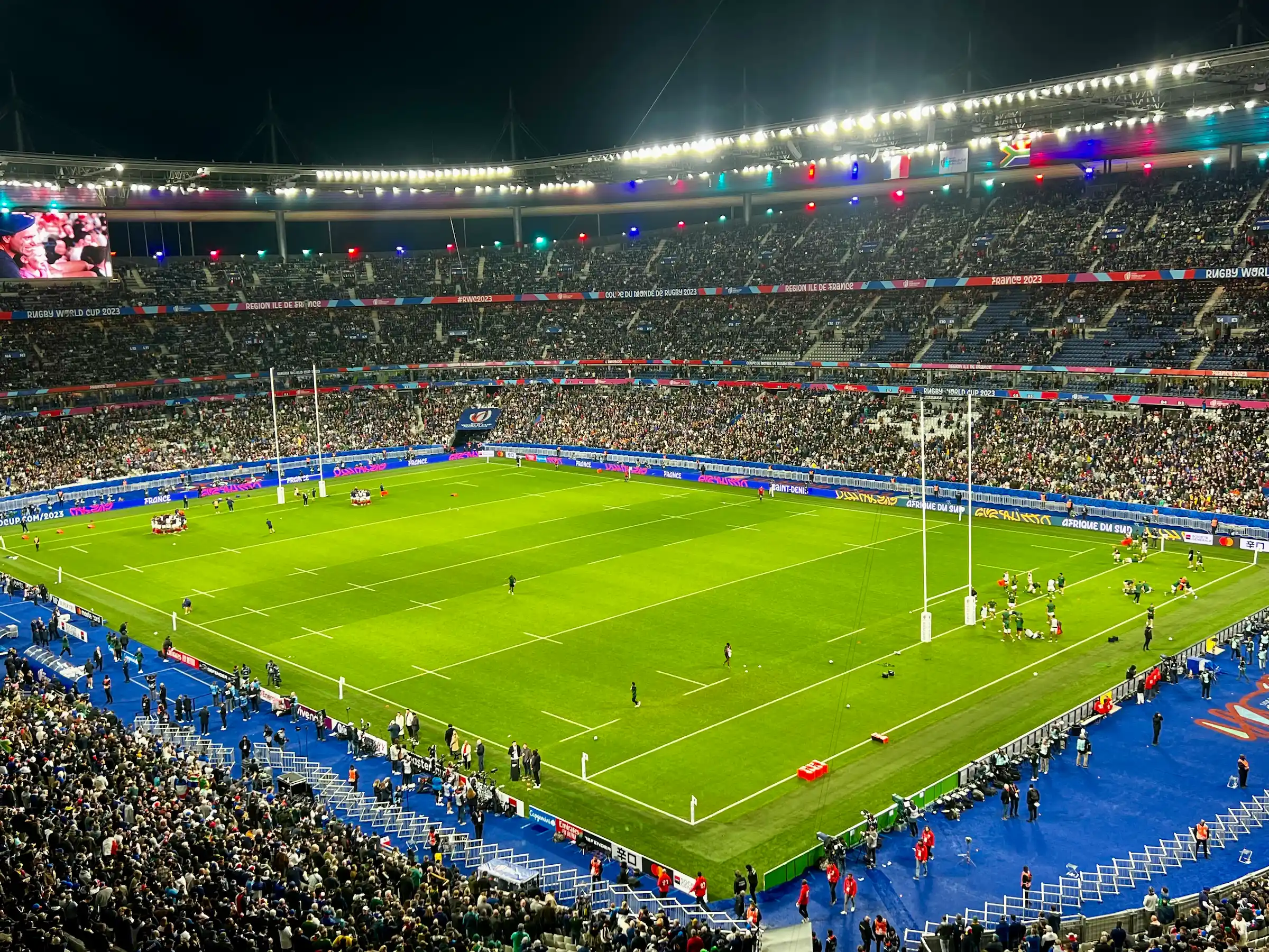 View from the stands at Stade de France, South Africa vs France, Paris 2023. Premium rugby hospitality with Eventra
